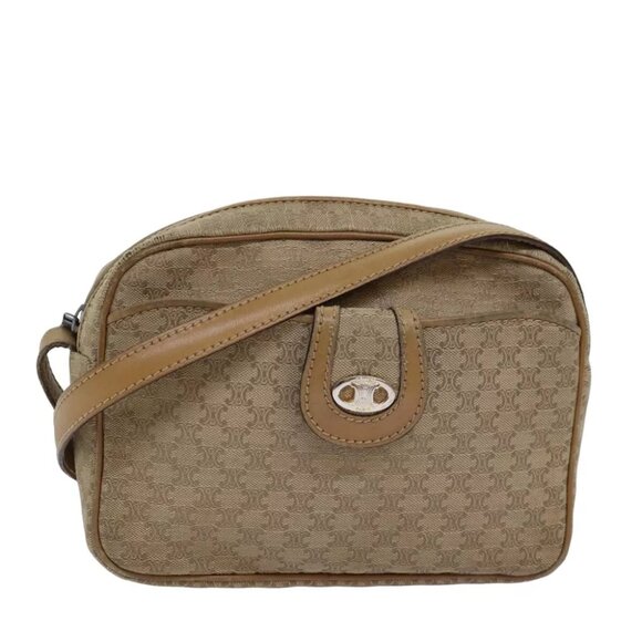 CELINE Macadam Canvas Shoulder Bag Beige - Picture 1 of 16
